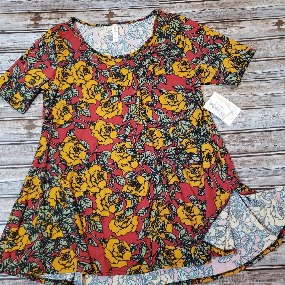 LuLaRoe Golden Rose Perfect T Small NWT